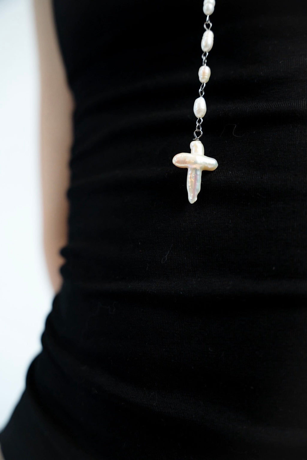 Pearl rosary necklace