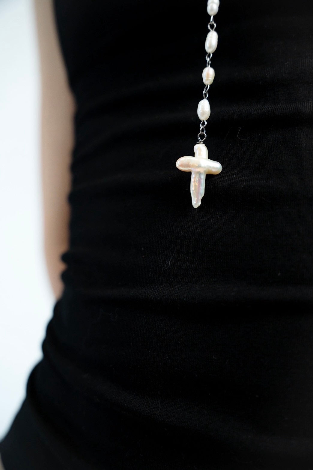 Pearl rosary necklace