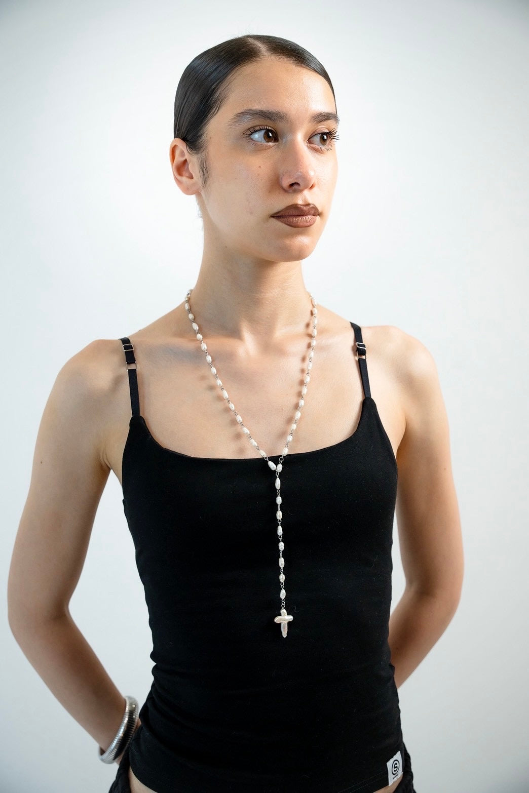 Pearl rosary necklace